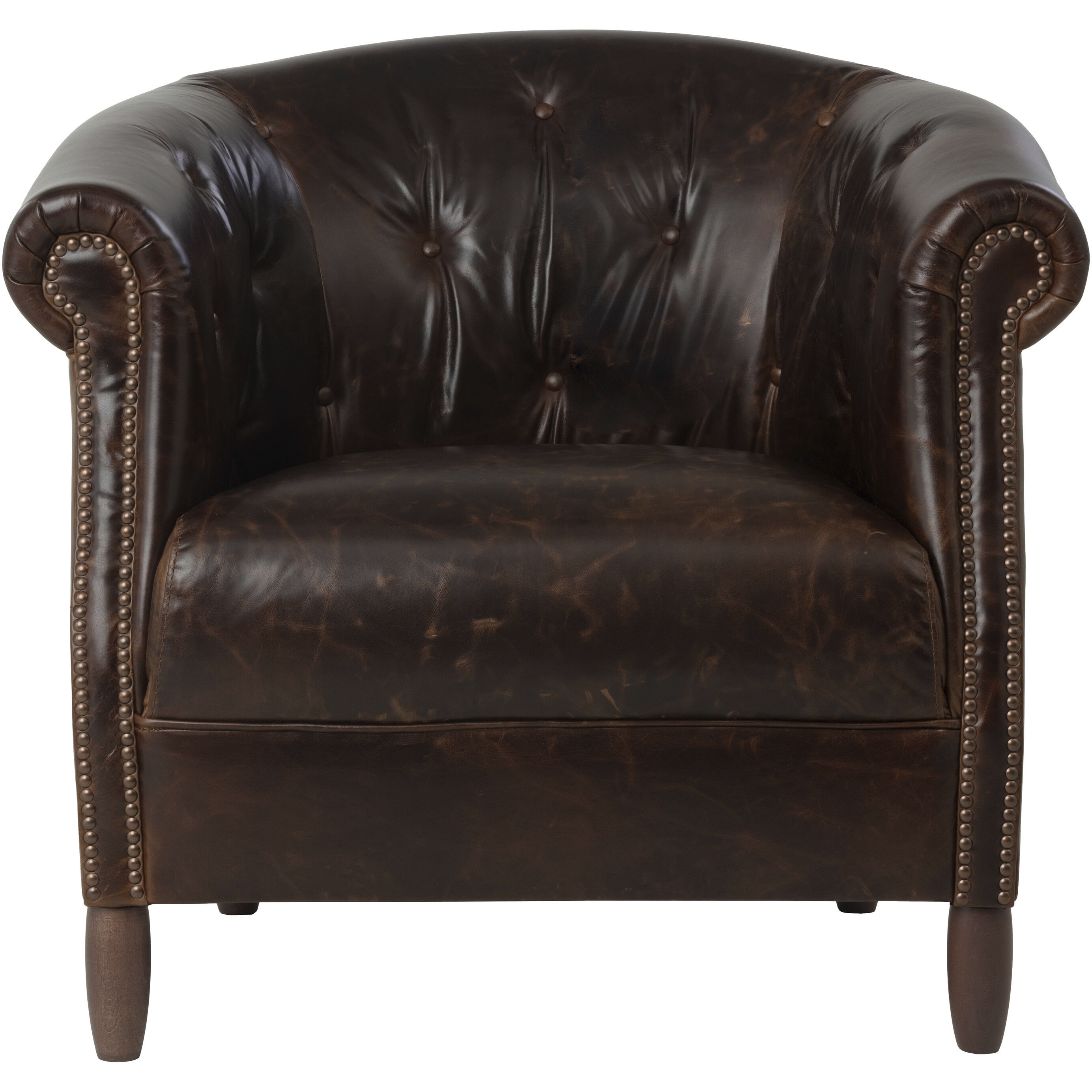 Marjorie Chocolate Leather Lounge Chair